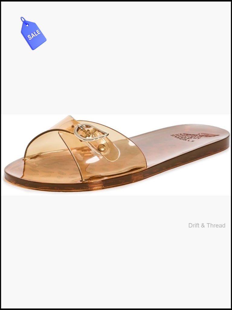 Adjustable Strap Jelly Slide Sandals Women Flat Pvc Slide Slip On